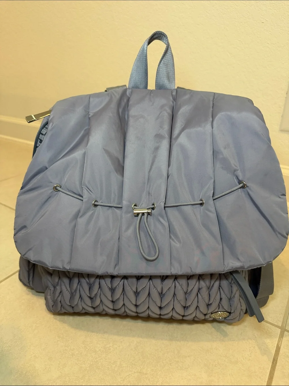 Happbrand - Levy Backpack Ash Blue Quilted Diaper Bag